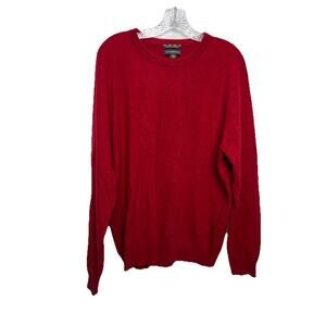 Club Room Estate Cashmere Red Crew Neck Sweater Men's Size Large